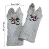 Soft Girls Winter Gloves Warm Mittens Half Finger Touchscreen Embroidery Cat Design Mittens for Women Winter Supplies