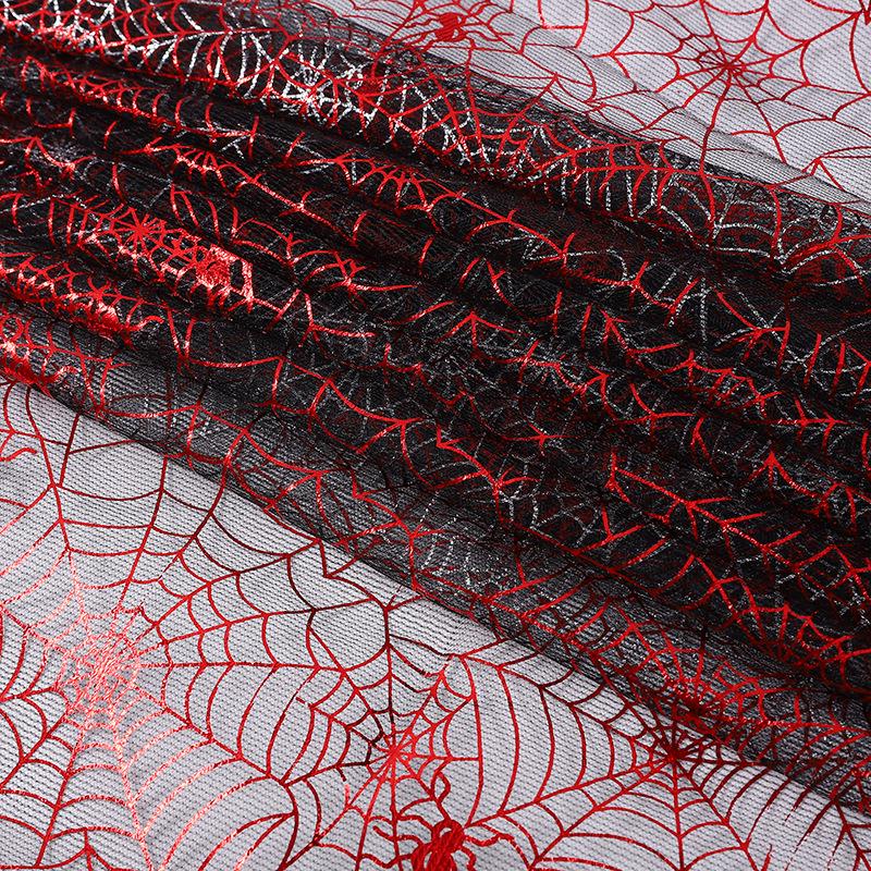 Red Spiderweb Halloween Mesh Fabric: Toy Hat & Cape Decoration