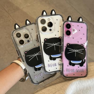 Großes Gesicht Schwarze Katze für IPhone16ProMax für Apple Handyhülle 15/13/1 2/14 All-Inclusive 11 Neuer Stil