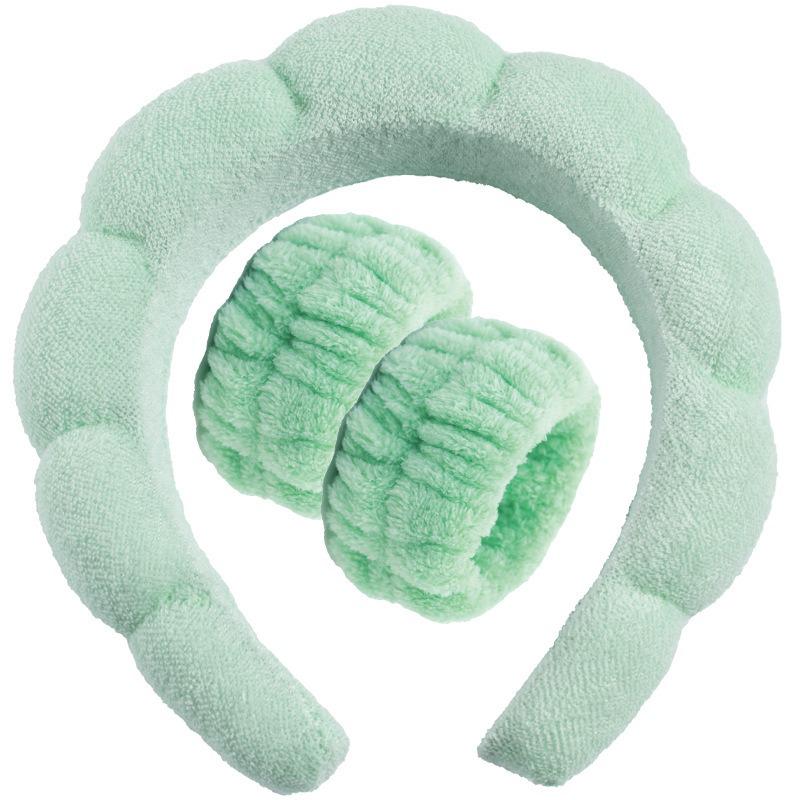 Cross-Border Waterproof Flannel Sponge Headband - Twist Braid Cloud Design for Washing Face