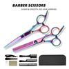 Colorful 6-Inch Stainless Steel Hairdressing Scissors Set: Straight and Thinning Shears