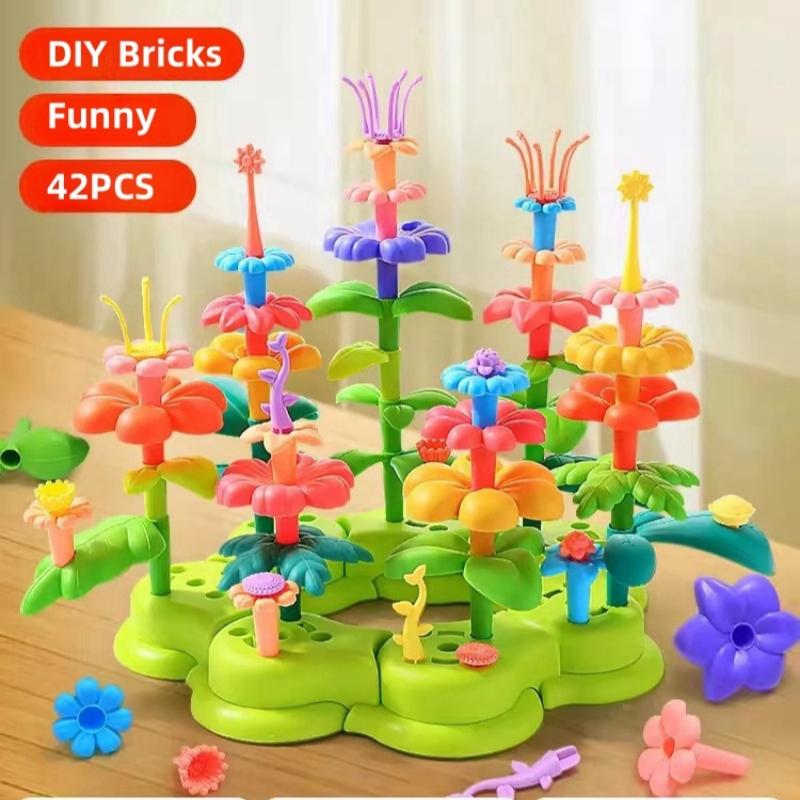 Non-Toxic 42Pcs Diy Flower Garden Building Toys Children Toys Game For Toddlers Educational Preschool Toy Gift Puzzle Creative Toys For Children
