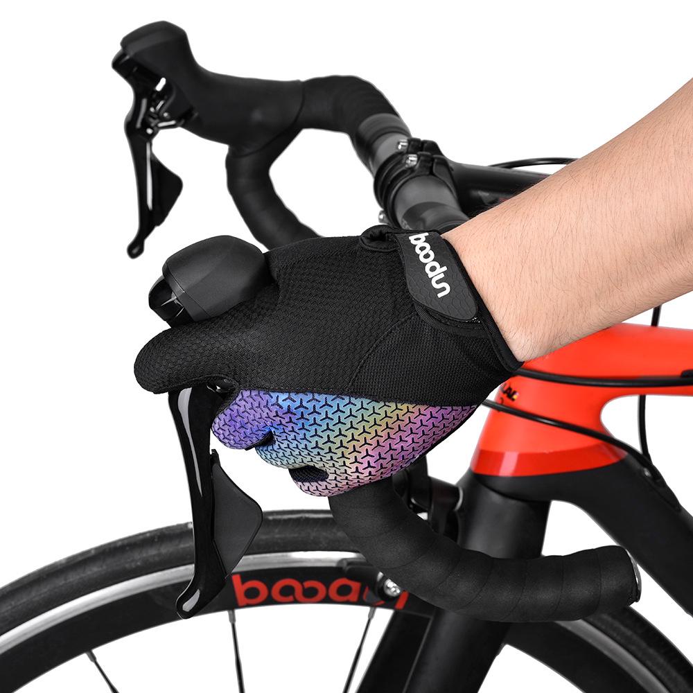 Boton Sports Reflective Shock-Absorbing Cycling Gloves - Colorful, Wear-Resistant, Touchscreen, Slip-Resistant, Ideal for Night Riding.