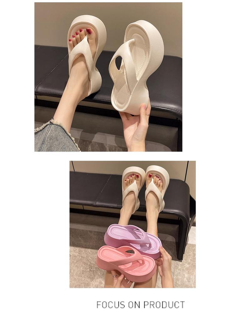 2025 Women's Thick-Soled Flip-Flops: Soft EVA Summer Sandals, Korean Style Trend