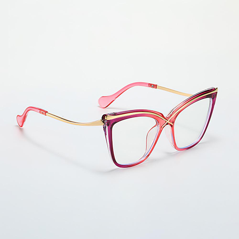 Fashionable Blue Light Blocking Glasses Black Gold Geometric Glasses with Unique Design Anti Blue Light Protection Eyeglasses