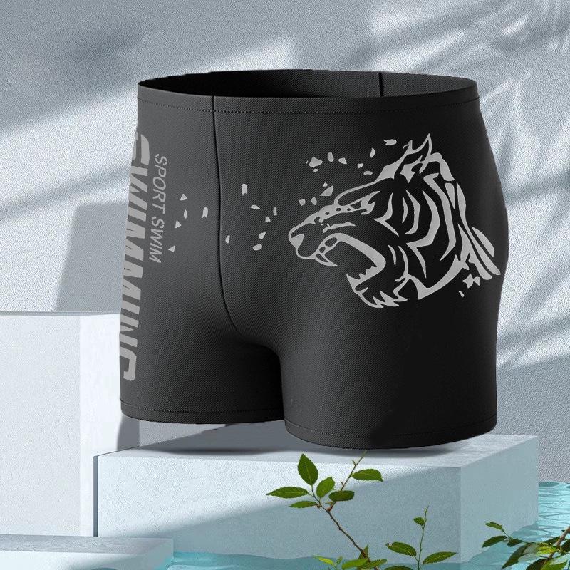 Trunchi de baie din nailon cu uscare rapidă pentru bărbați - Boxer simplu la modă pentru izvoare termale și parcuri acvatice