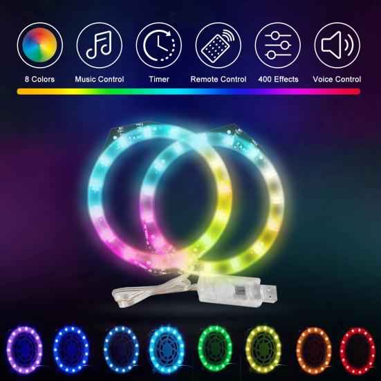 

Светодиодная лента RGB для PS5 Slim Disc и Digital Edition, 8 цветов, 400 эффектов, DIY Гибкая игровая консоль, меняющая цвет, декоративная лампа, комплект колец