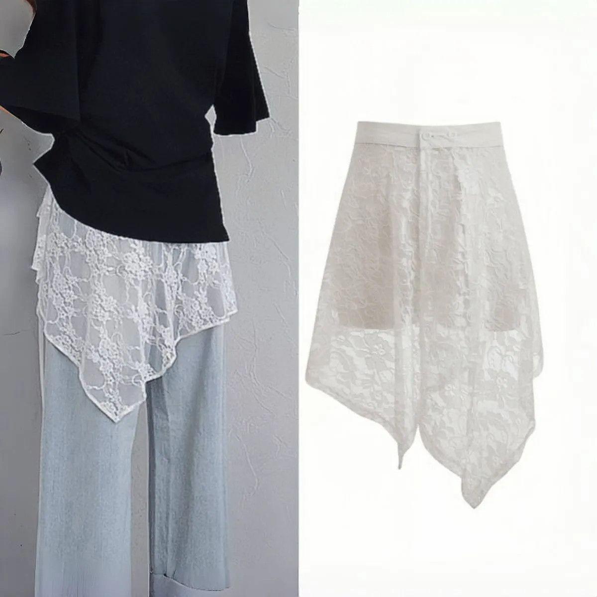 

Шикарная юбка миди с кружевной баской в стиле ретро – 2025 Необычный дизайн Large (For 140-185 kg)