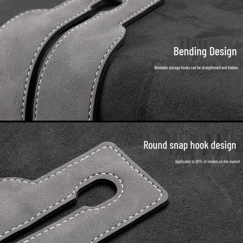 Zamszowe haczyki na telefon i do przechowywania na tylne siedzenie