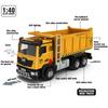 Dump Truck Alloy+Plastic Diecast Model Engineering Transport Play Vehicles Toys Sound Light Pull Back Collection Gift For Kids
