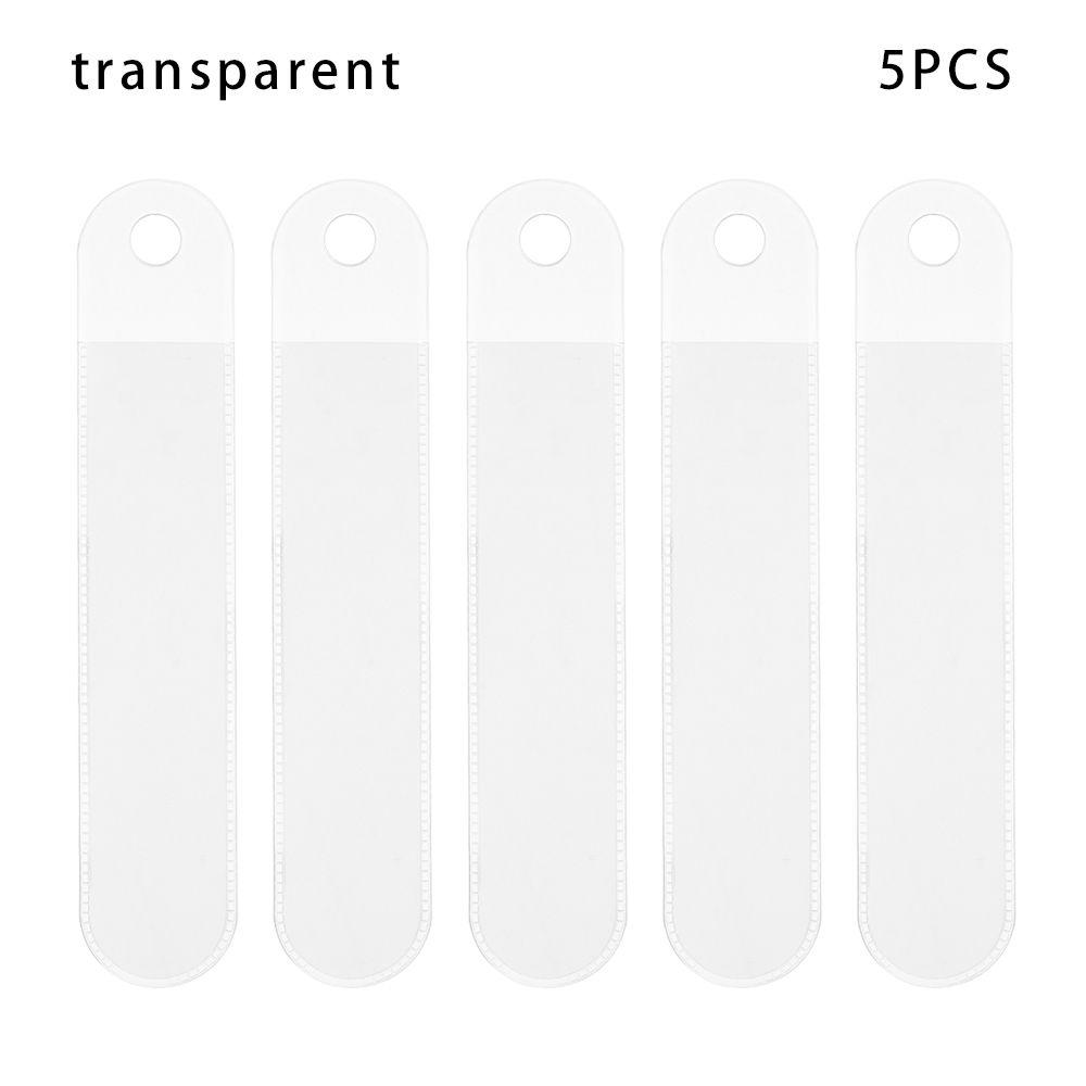

5PCS Business Affairs Round Solid Color Translucent Pencil Bag Plastic Pen Pouch прозорий
