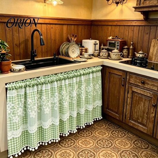 Bandeau à carreaux Rideaux Rideau floral, Bandeau de fenêtre style ferme, 1 panneau, Léger pour cuisine Rideau filtrant avec tunnel pour tringle Salle à manger Chambre à coucher
