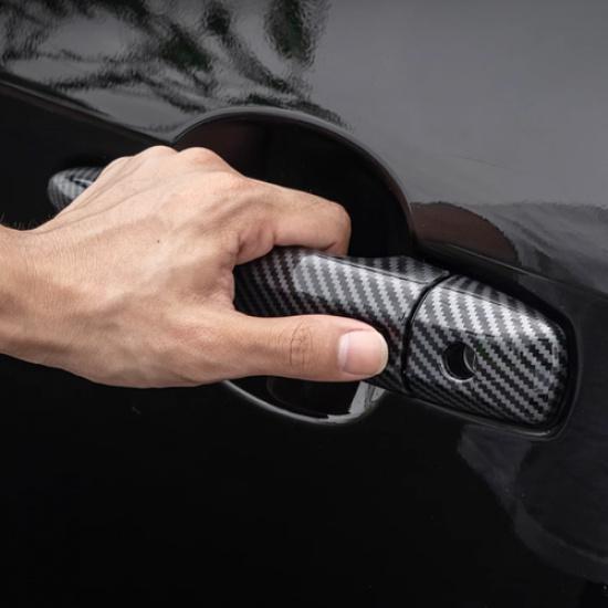 Carbon Fiber Front Door Handles Cover Trim 8pcs For Nissan Sentra -2025