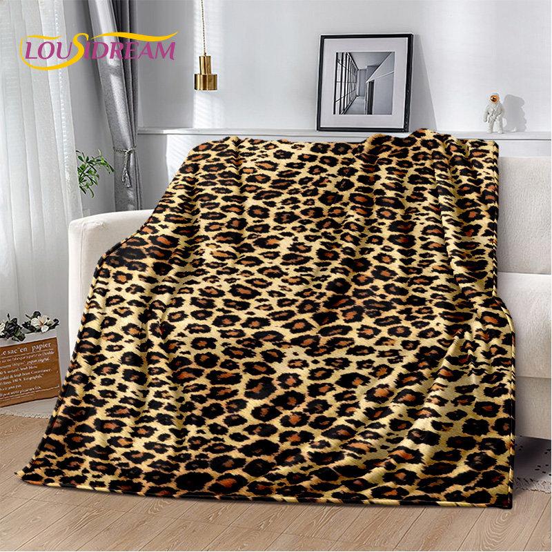 3D-Wild-Leopardenmuster-Serie, weiche Plüschdecke, Flanelldecke, Überwurf, Decke für Wohnzimmer, Schlafzimmer, Bett, Sofa, Picknick-Abdeckung, Kinder