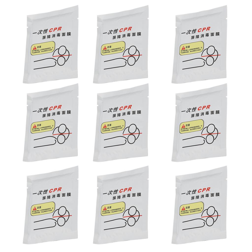50pcs Cardiac Resuscitation Training Face Shield Disposable One Way Valve Cardiac Resuscitation Practice Barrier