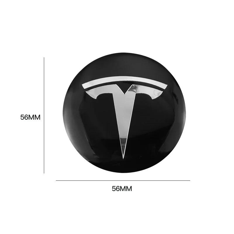 Car Sticker Tesla 4Pcs Car Wheel Hub Center Cap Sticker Metal Decals Accessories For Tesla Model 3 Model S X Y Cybertruck Roadst