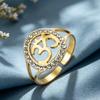 Dawapara Anello da Donna Regolabile Om Ohm Acciaio Inossidabile Simbolo Buddista Yoga Meditazione Minimalismo Spirituale Gioielli