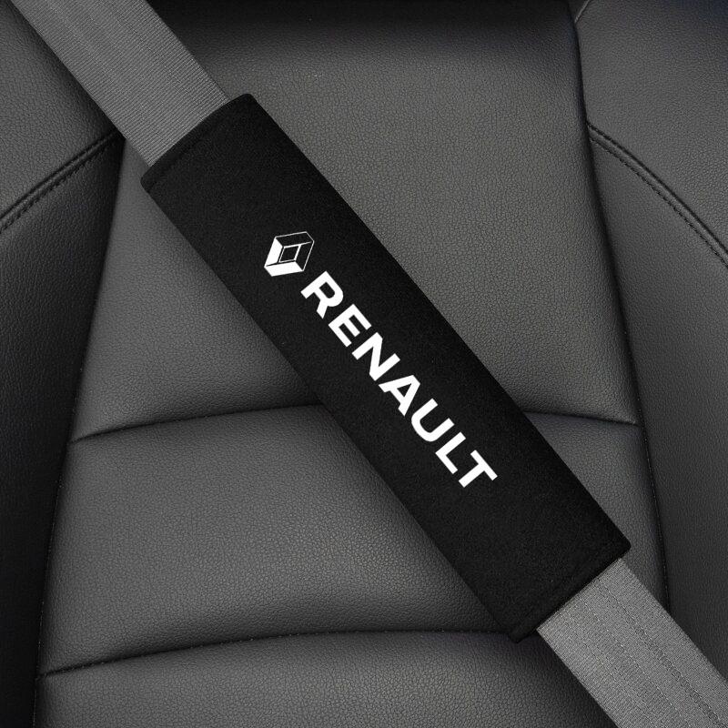 For Renault 2026 New Hub Caps 2pcs Suede Car Seat Belt Shoulder Protector Adjustable Shoulder Cover For Renault Clio Laguna 2 Me