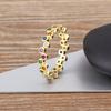 Nidin Handmade Eternity Promise Rainbow CZ Zirconia Engagement Wedding Band Rings for Women Finger Party Jewelry Gift Wholesale