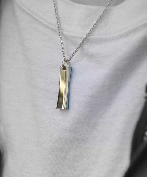 [Lion Heart] Necklace LH-1 Curved Plate Necklace Surgical Stainless Steel Men's Direct Sales Blue