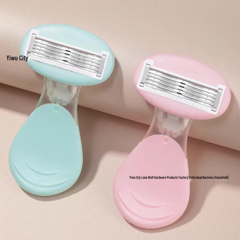 5-Blade Women's Razor for Hair Removal - Pink & Blue, Small, Ideal for Underarms and Private Areas