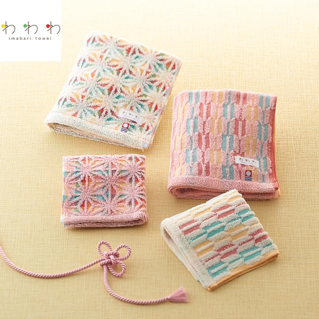 Marushin Hand Towel Made in Japan Imabari Towel 34 x 36cm Irodori Komachi Yagasuri Sakura Made in Japan Imabari Towel 0306006100