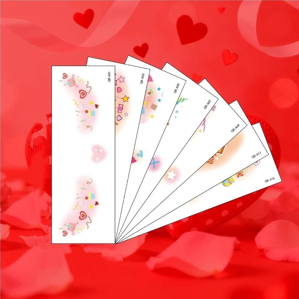 Lips Cheek Temporary Stickers Disposable Love Face Stickers Valentine's Day Tattoo Take Photos