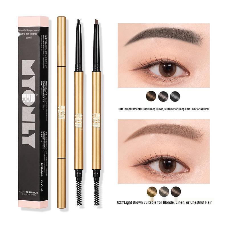Ultra-Fine Gold Bar Eyebrow Pencil: Natural, Waterproof, Sweatproof, Long-Lasting, Non-Fading, Easy Outline for Women