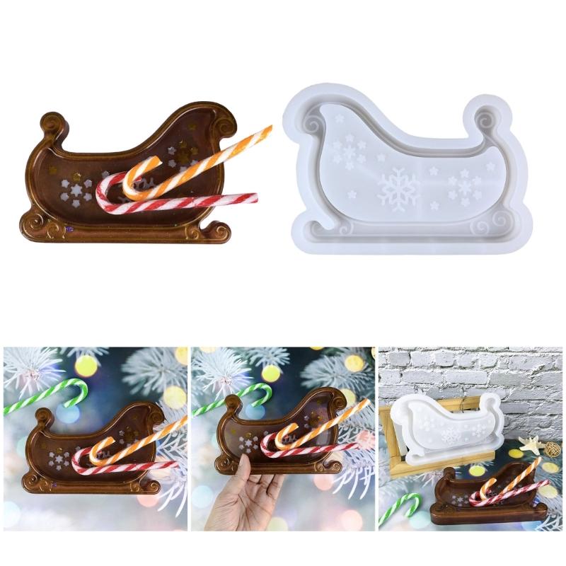 Creative Sleigh Resin Castes Sturdy Silicone Mold Stylish Dishes Tray Molds Accessory for Customes Craft Projects