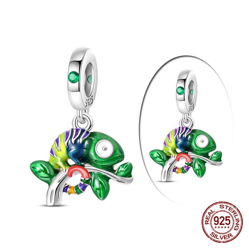 925 Silver Chameleon Beads Firefly Charms for DIY Jewelry Making Women Bracelet Gift 100% Original