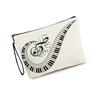 Trendy Piano Note Cosmetic Bag Large Capacity Stationery Storage Bag Portable Travel Toiletry Pouch Female Clutch Bags