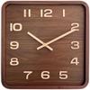 Wall Clock Wood Square Wall Clock Vintage Clock Walnut Mute Chinese Simple Seat Clock No Punch Living Room Wall Clock Alarm Clock Wall Clocks(Medium)