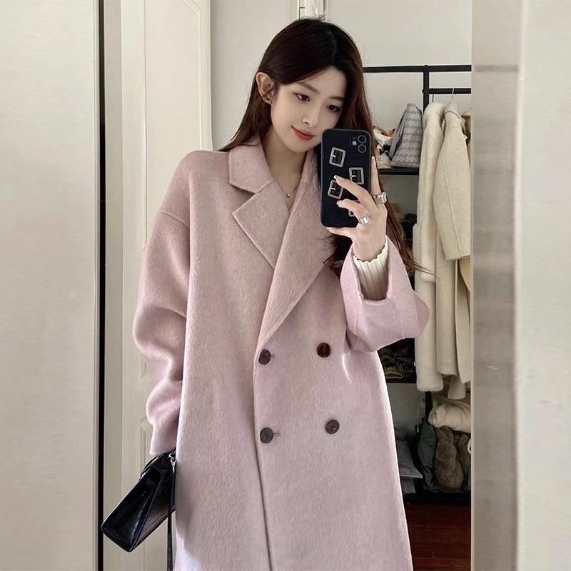 Double-sided Cashmere Wool Coat Women's Medium and Long Autumn and Winter Korean Version of The New Woolen Coat