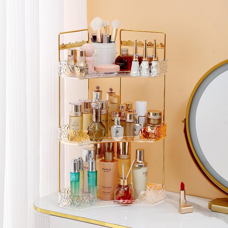Corner Storage Rack for Bathroom and Kitchen: Organize Cosmetics, Skincare, Perfume, and Lipstick