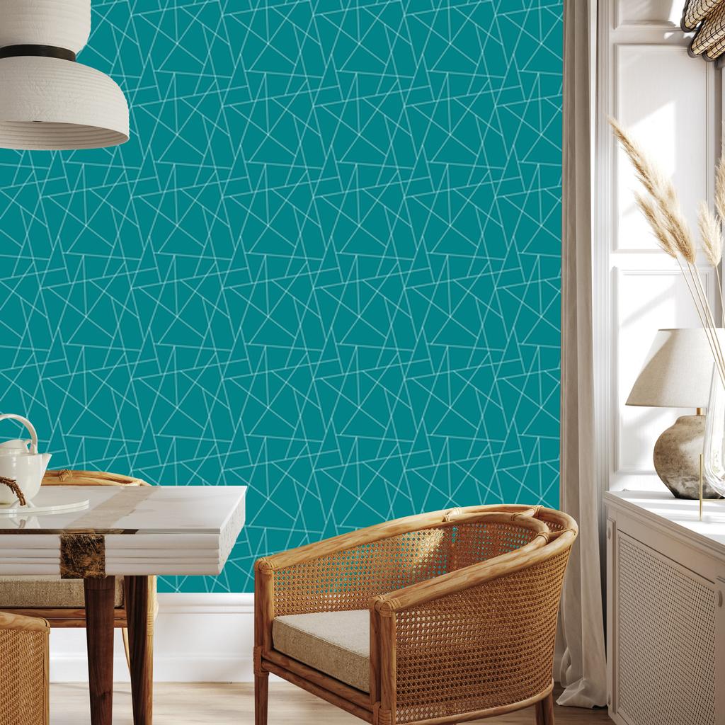 Wallpaper Geometric pattern turquoise, fine detail 50x1000