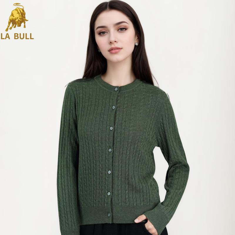 

LA BULL Women s Cable Knit Button Cardigan Sweater XL