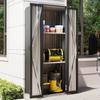 YODOLLA Tall Outdoor Garden Storage Cabinet with 3 Adjustable Shelves, Weatherproof Metal Cupboard for Garage Patio - Dark Grey
