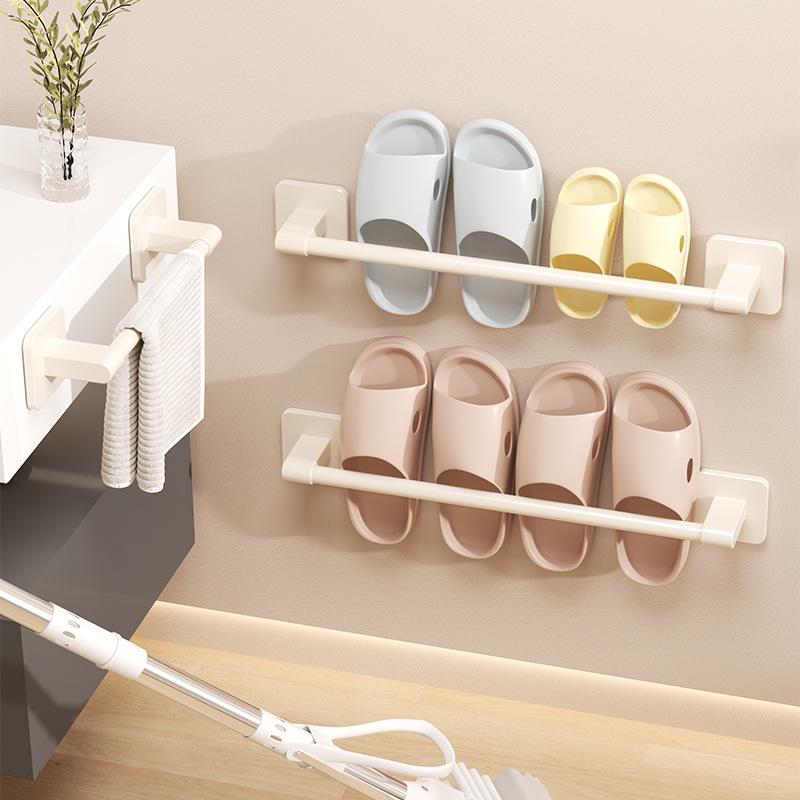Wall-Mounted Drainable Bathroom Slipper Rack