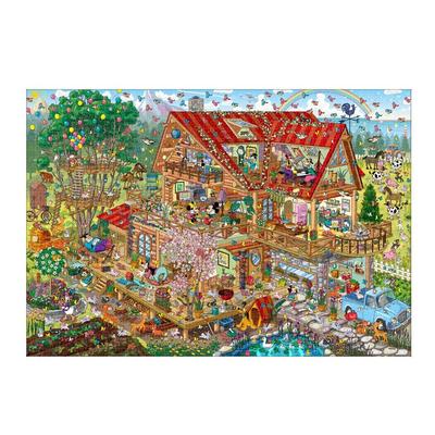 Tenyo 1000 Piece Jigsaw Puzzle Disney Lively Log House (Mickey & Friends) (51x73.5cm)