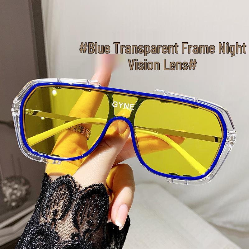 European & American Stylish Large Frame One-Piece Sunglasses - Influencer Street Style