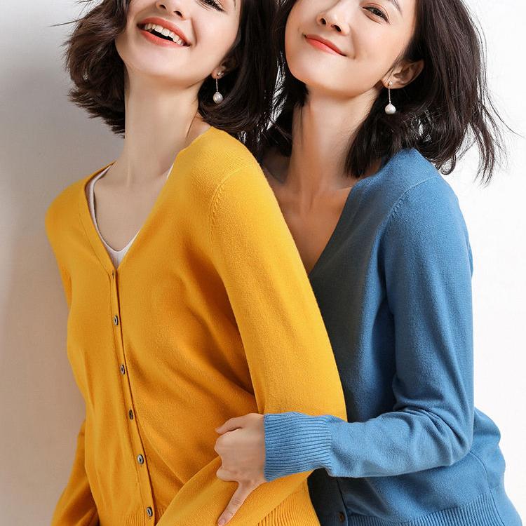Frauen Strickjacken Herbst Winter Einreiher V-ausschnitt Strick Pullover Mode Kurze Strickwaren Solide Jumper