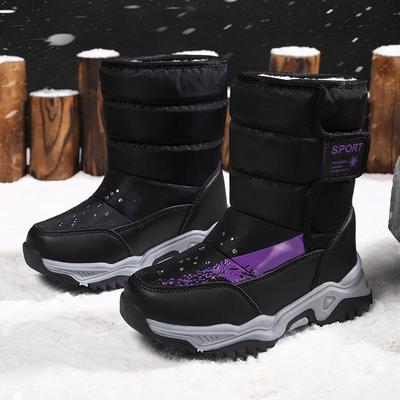 Chaussures d'hiver antidérapantes et résistantes à l'usure pour enfants, en velours, chaudes, en coton, bottes de neige, chaussures de sport, 26-38