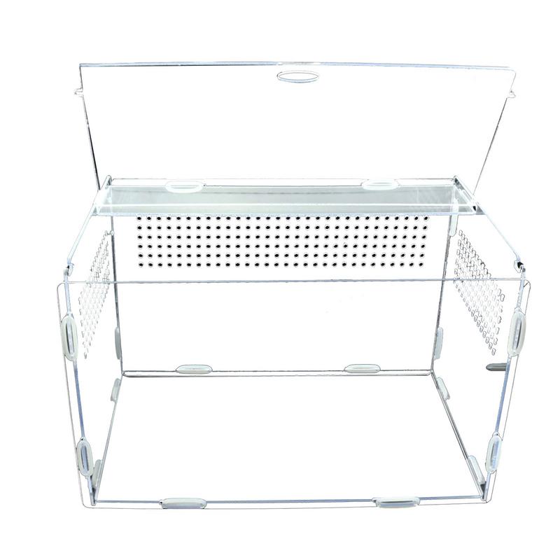Transparent Acrylic Amphibian Insect Reptile Breeding Feeding Box with Air Holes Lightweight Feeding Case Pet Products for Snake