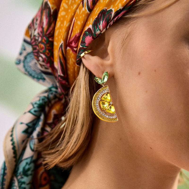 Summer Full  Lemon Drop Dangle Earrings Fruit Pendant Stud Earrings Vacation Beach Party Jewelry Gift