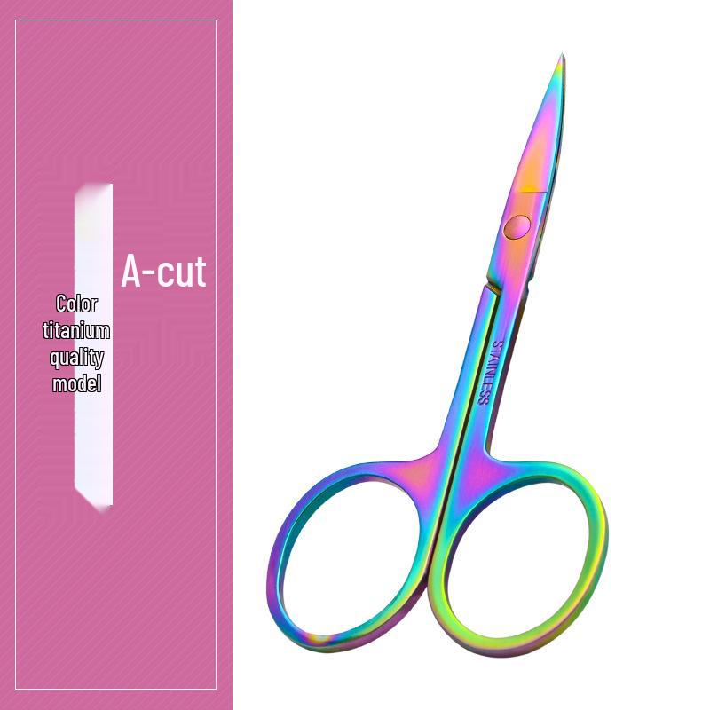 Stainless Steel Eyebrow, Nose, and Beauty Scissors with Round, Curved, and Pointed Heads