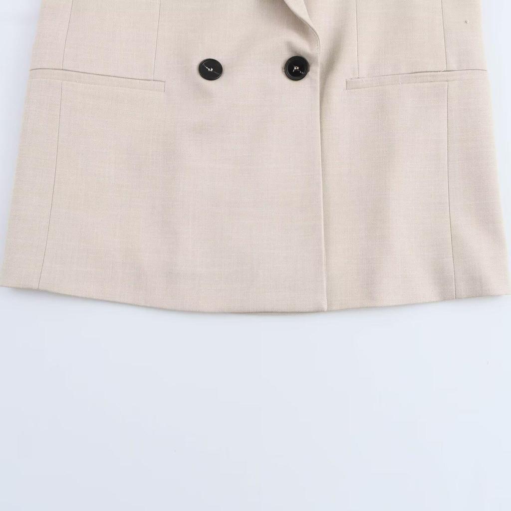 2025 Spring Women's Versatile Double-Breasted Lapel Suit Jacket