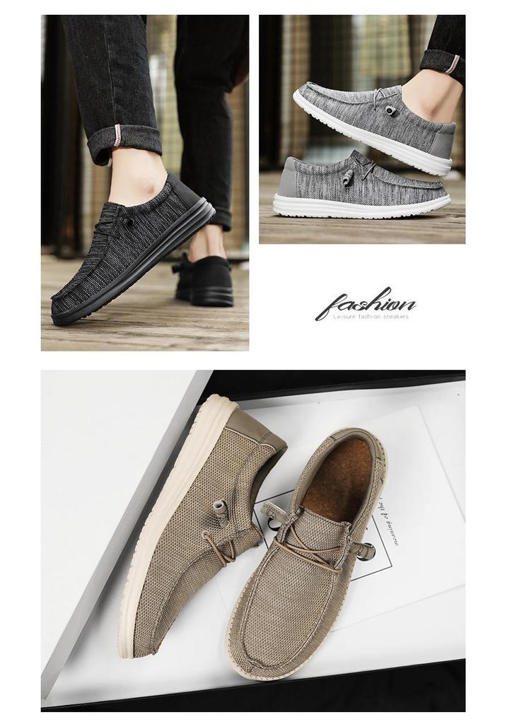 Mocassini da Uomo in Tela Extra Large - Slip-on Casual per Tendenze Transfrontaliere.