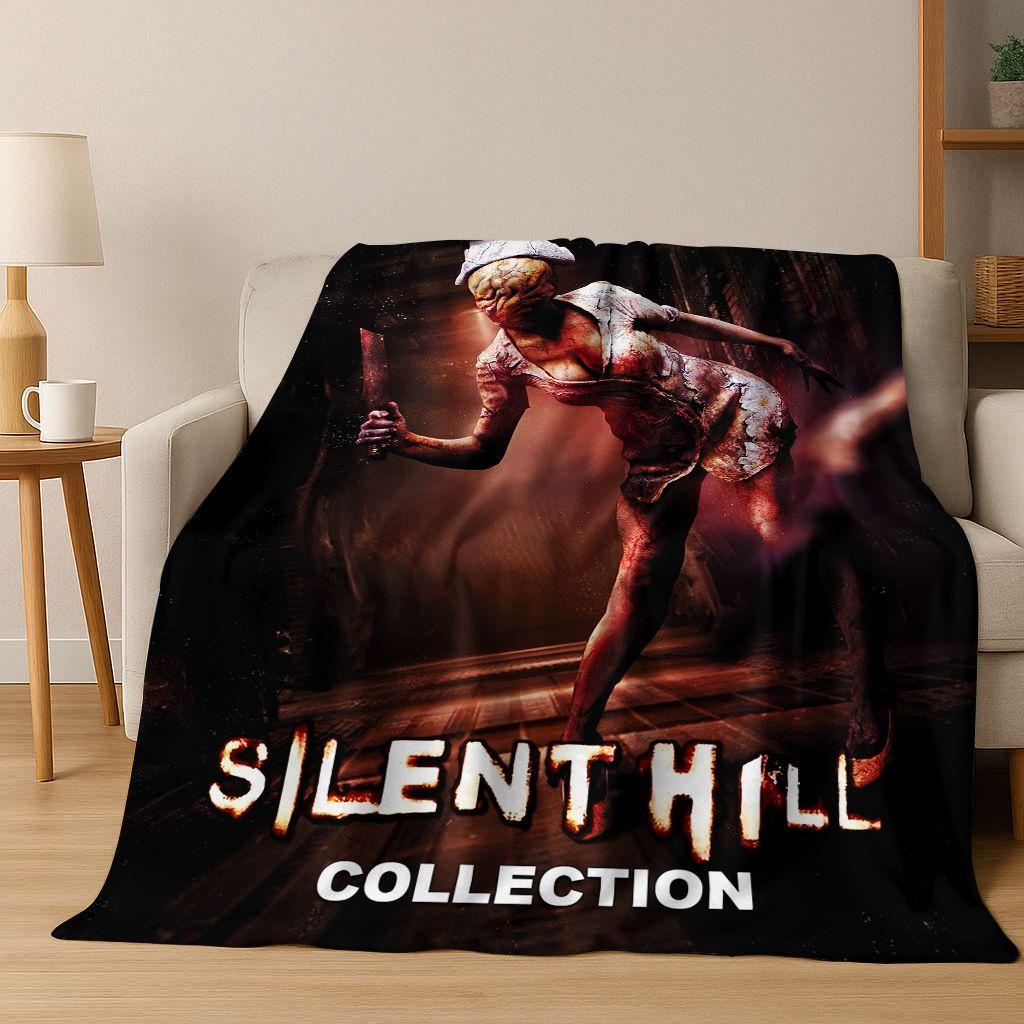 Classic Silent Hill Horror Game Movie Art Flannel Blanket,Cozy Soft Throw Blanket for Home Bedroom Bed Sofa Picnic Cover Gift
