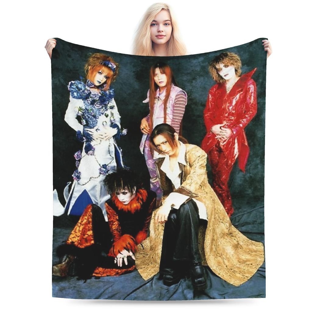 Malice Mizer Band Blanket Flannel Spring/Autumn Multifunction Lightweight Thin Throw Blanket for Bedding Bedroom Quilt