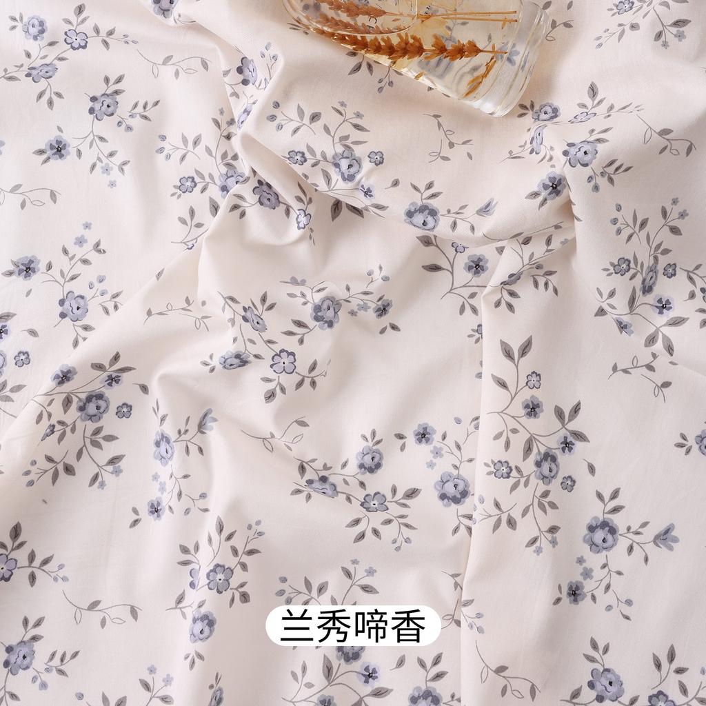 235x50cm Pure Cotton Twill Floral Print Fabric for Sewing Dresses Tablecloths Bedding Background Cloth Handmade DIY Fabrics